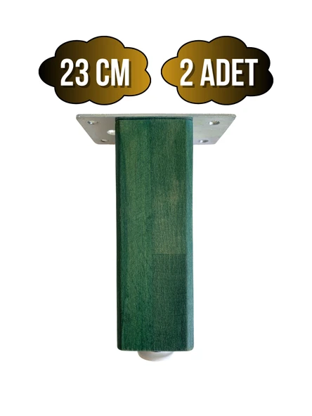 Kale Ayarlı Ahşap Ayak Mobilya Masa ve Dolap Ayağı(YEŞİL)(KAYIN/GÜRGEN AĞACI) Yeşil 23cm 23cm - 2 ADET ürün görseli 1