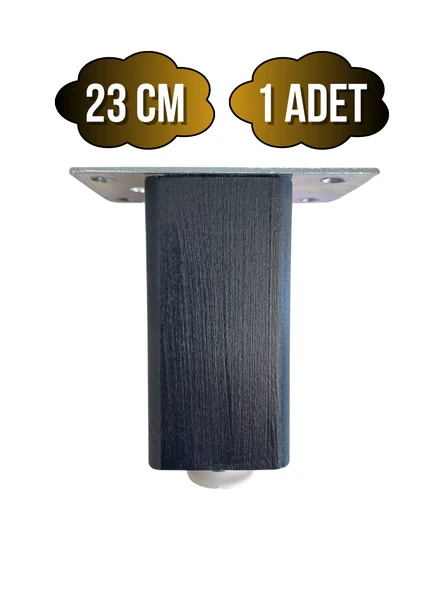 Kale Ayarlı Ahşap Ayak Mobilya Masa ve Dolap Ayağı(ANTRASİT)(KAYIN/GÜRGEN AĞACI) Antrasit 23cm 23cm - 1 ADET - 1