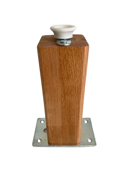 Kale Ayarlı Ahşap Ayak Mobilya Masa ve Dolap Ayağı(KAYIN)(KAYIN/GÜRGEN AĞACI) Ahşap Rengi 23cm 23cm - 4 ADET - Resim 3