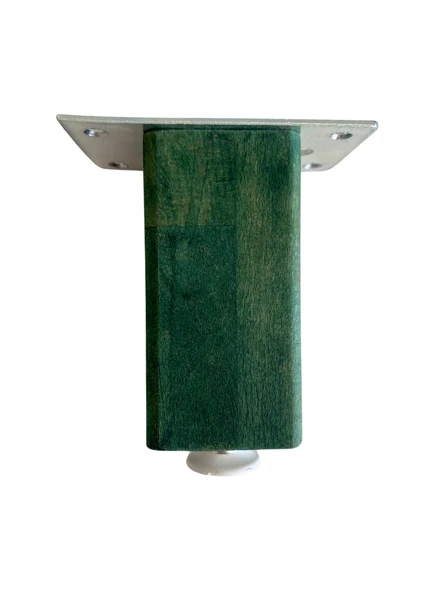 Kale Ayarlı Ahşap Ayak Mobilya Masa ve Dolap Ayağı(YEŞİL)(KAYIN/GÜRGEN AĞACI) Yeşil 10cm 10cm - 2 ADET - Resim 2