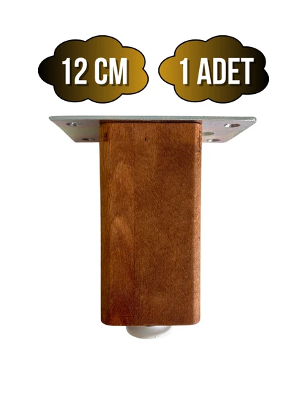 Kale Ayarlı Ahşap Ayak Mobilya Masa ve Dolap Ayağı(CEVİZ)(KAYIN/GÜRGEN AĞACI) Ceviz 12cm 12cm - 1 ADET ürün görseli