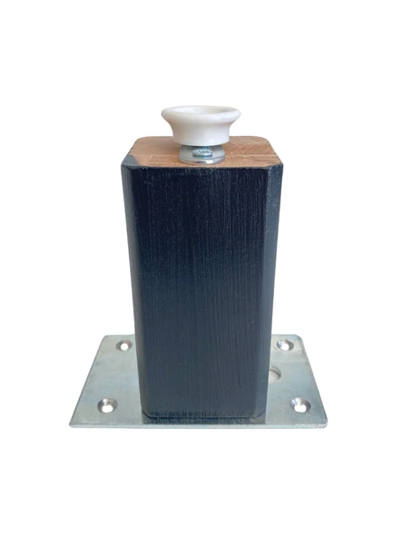 Kale Ayarlı Ahşap Ayak Mobilya Masa ve Dolap Ayağı(ANTRASİT)(KAYIN/GÜRGEN AĞACI) Antrasit 12cm 12cm - 1 ADET - Resim 3
