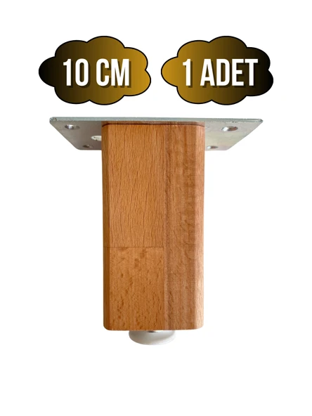 Kale Ayarlı Ahşap Ayak Mobilya Masa ve Dolap Ayağı(KAYIN)(KAYIN/GÜRGEN AĞACI) Ahşap Rengi 10cm 10cm - 1 ADET ürün görseli 1