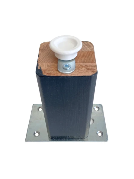 Kale Ayarlı Ahşap Ayak Mobilya Masa ve Dolap Ayağı(ANTRASİT)(KAYIN/GÜRGEN AĞACI) Antrasit 12cm 12cm - 2 ADET - Resim 4