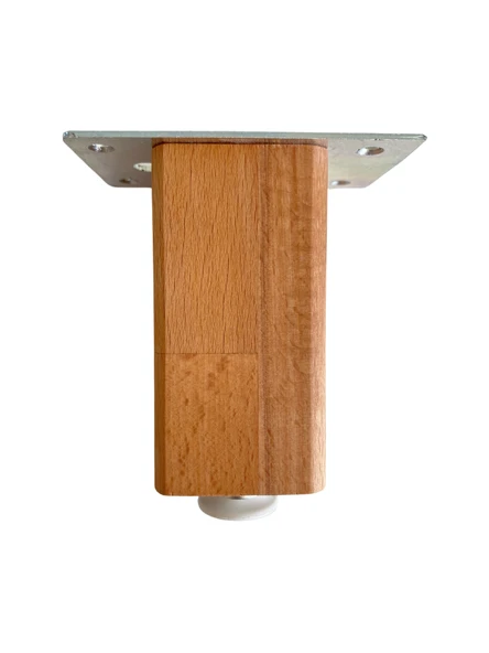 Kale Ayarlı Ahşap Ayak Mobilya Masa ve Dolap Ayağı(KAYIN)(KAYIN/GÜRGEN AĞACI) Ahşap Rengi 10cm 10cm - 1 ADET - Resim 2