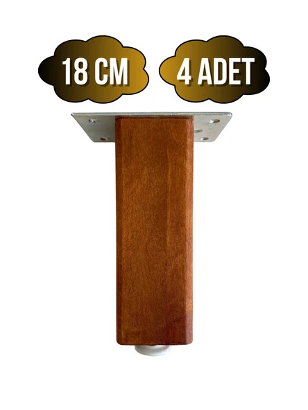 Kale Ayarlı Ahşap Ayak Mobilya Masa ve Dolap Ayağı(CEVİZ)(KAYIN/GÜRGEN AĞACI) Ceviz 18cm 18cm - 4 ADET ürün görseli