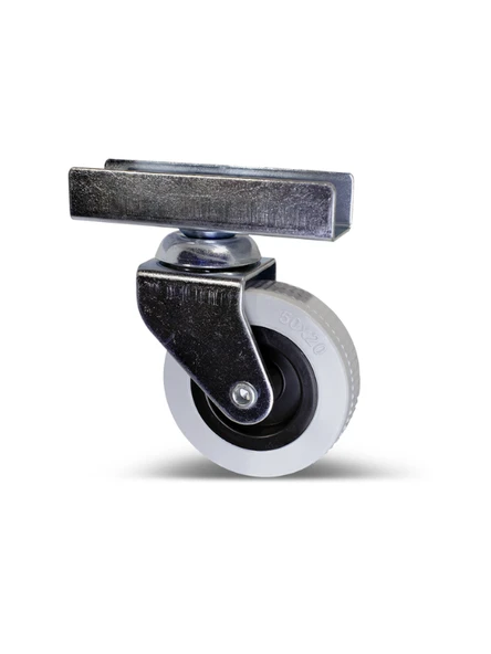 18mm U Geçme Masa Tekeri Sehpa Tekeri(7CM)(GRİ)(18MM U GEÇME 50x20MM) Gri GRİ - 2 ADET - Resim 2