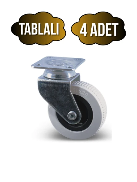 Düz Tabla Frensiz Lüks Masa Tekeri Sehpa Tekeri(FRENSİZ)(KROM - GRİ)(7CM)(TEKER ÖLÇÜ:50x20MM) Gri GRİ - 4 ADET ürün görseli