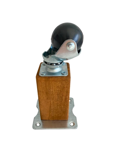 Kale Ahşap Top Tekerli Ayak Mobilya Masa Dolap Tekerli Ayağı(FRENSİZ)(12CM - 15CM)(KAYIN AĞACI) Ceviz 15cm 15cm - 4 ADET - Resim 3