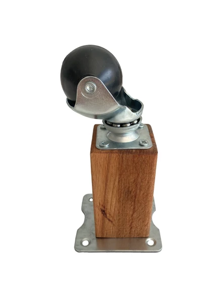 Kale Ahşap Top Tekerli Ayak Mobilya Masa Dolap Tekerli Ayağı(FRENSİZ)(12CM - 15CM)(KAYIN AĞACI) Ahşap Rengi 15cm 15cm - 1 ADET - Resim 3