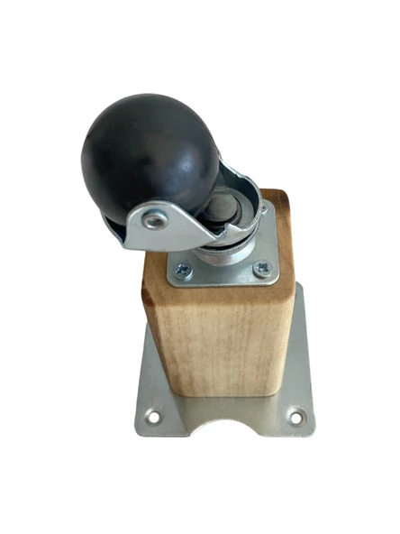 Kale Ahşap Top Tekerli Ayak Mobilya Masa Dolap Tekerli Ayağı(FRENSİZ)(12CM - 15CM)(CEVİZ AĞACI) Açık Ceviz 12cm 12cm - 4 ADET - Resim 4