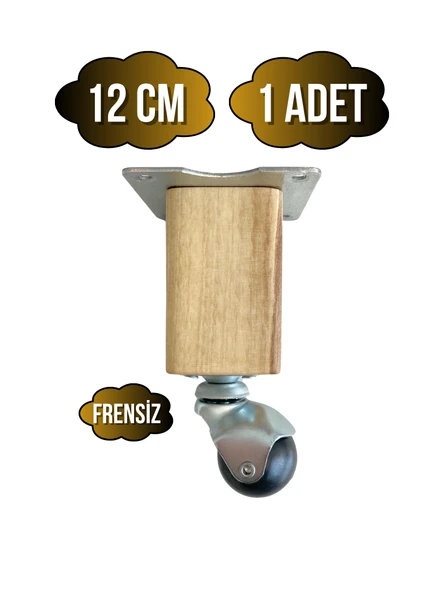Kale Ahşap Top Tekerli Ayak Mobilya Masa Dolap Tekerli Ayağı(FRENSİZ)(12CM - 15CM)(CEVİZ AĞACI) Açık Ceviz 12cm 12cm - 1 ADET - 1