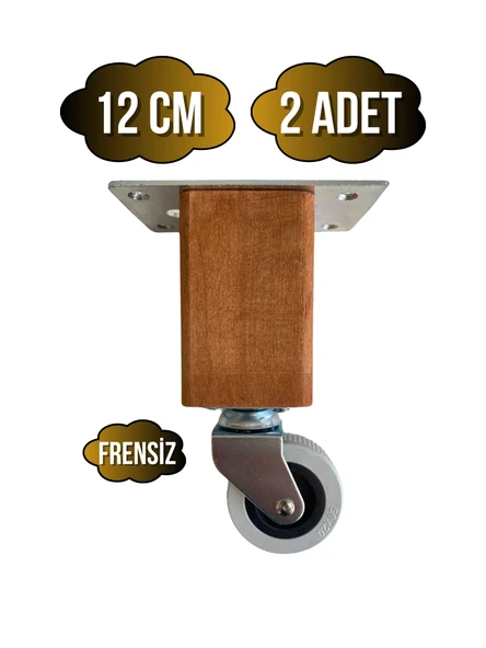 Kale Ahşap Tekerli Ayak Mobilya Masa ve Dolap Tekerli Ayağı(FRENSİZ)(12CM-15CM)(KAYIN/GÜRGEN AĞACI) Ceviz 12cm FRENSİZ 12cm - 2 ADET ürün görseli