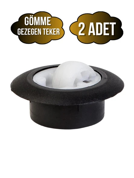 Gömme Gezegen Sehpa Tekeri Gizli Yuvarlak Masa Tekeri(SİYAH)(İÇ DELİK ÇAPI:35MM DIŞ ÇAPI:53MM) Siyah SİYAH - 2 ADET ürün görseli