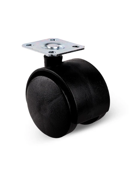 Düz Tablalı Tekerlek 50mm Masa Sehpa Dolap Tekeri(SİYAH)(50MM) Siyah SİYAH - 4 ADET - Resim 2