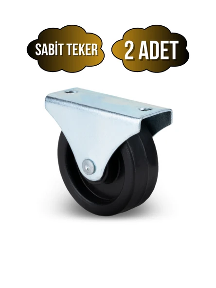 Sabit Tabanlı Masa Tekeri Sehpa ve Dolap Tekeri(Teker Çapı:28MM Yükseklik:40MM)(KROM-SİYAH) Siyah SİYAH - 2 ADET ürün görseli