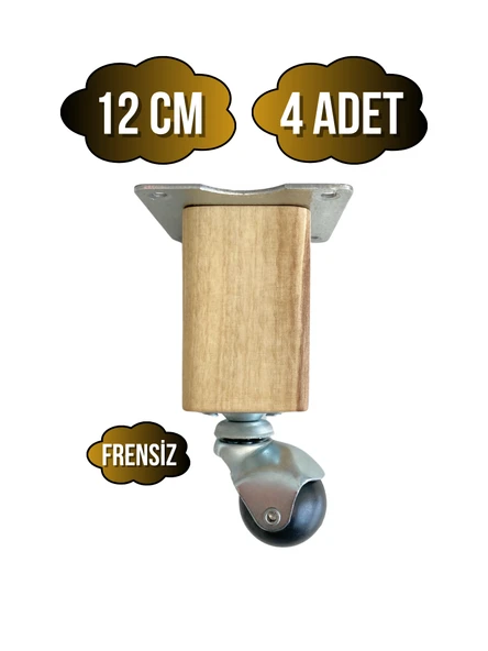 Kale Ahşap Top Tekerli Ayak Mobilya Masa Dolap Tekerli Ayağı(FRENSİZ)(12CM - 15CM)(CEVİZ AĞACI) Açık Ceviz 12cm 12cm - 4 ADET ürün görseli