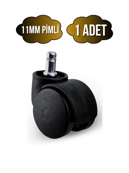 Pimli 11mm Sandalye Tekeri Geçme Koltuk Tekeri(50MM)(SİYAH) Siyah SİYAH - 1 ADET ürün görseli