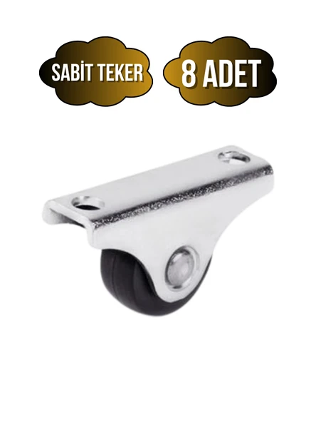 Sabit Tabanlı Masa Tekeri Sehpa ve Dolap Tekeri(Teker ÇAPI:17MM YÜKSEKLIK:20MM)(KROM-SİYAH) Siyah SİYAH - 8 ADET ürün görseli