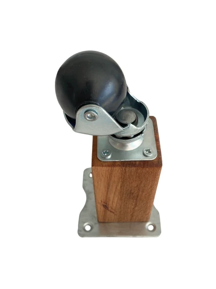 Kale Ahşap Top Tekerli Ayak Mobilya Masa Dolap Tekerli Ayağı(FRENSİZ)(12CM - 15CM)(KAYIN AĞACI) Ahşap Rengi 15cm 15cm - 1 ADET - Resim 4