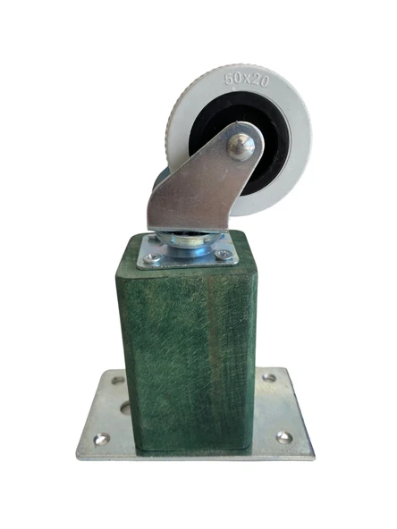 Kale Ahşap Tekerli Ayak Mobilya Masa ve Dolap Tekerli Ayağı(FRENSİZ)(12CM-15CM)(KAYIN/GÜRGEN AĞACI) Yeşil 15cm FRENSİZ 15cm - 4 ADET - Resim 3