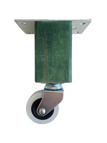 Kale Ahşap Tekerli Ayak Mobilya Masa ve Dolap Tekerli Ayağı(FRENSİZ)(12CM-15CM)(KAYIN/GÜRGEN AĞACI) Yeşil 15cm FRENSİZ 15cm - 4 ADET - Resim 2