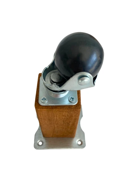 Kale Ahşap Top Tekerli Ayak Mobilya Masa Dolap Tekerli Ayağı(FRENSİZ)(12CM - 15CM)(KAYIN AĞACI) Ceviz 12cm 12cm - 2 ADET - Resim 4