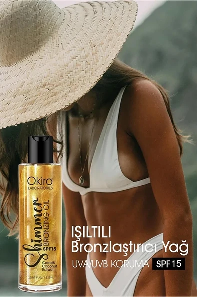 Okiro Shimmer Spf 15 E Vitaminli Besleyici Işıltılı Bronzlaştırıcı Yağ 125 ml. - 3