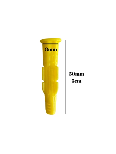 Roket Sarı 8mm Dübel Beton Tuğla Briket Dubeli(8MM)(SARI)(ROKET) Sarı 8mm SARI - 100 ADET - Resim 5
