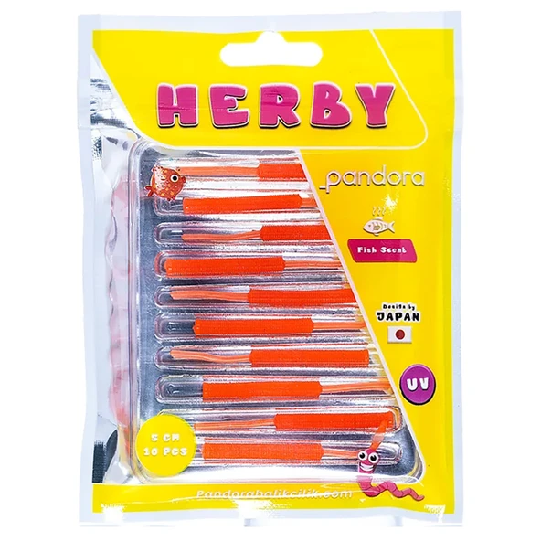 Pandora Herby  5cm 10 Adet LRF Silikonu  Orange ürün görseli