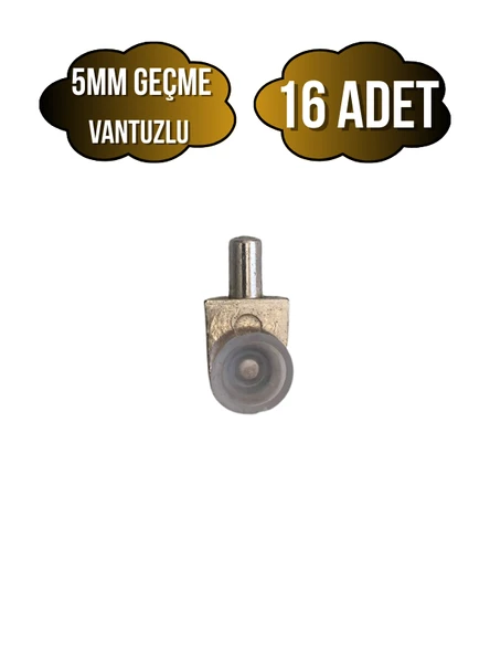 Metal Vakumlu 5mm Geçme Raf Pimi Vantuzlu Dolap Raf Altı Pimi(5MM)(VANTUZLU)(METAL) Krom KROM - 16 ADET ürün görseli