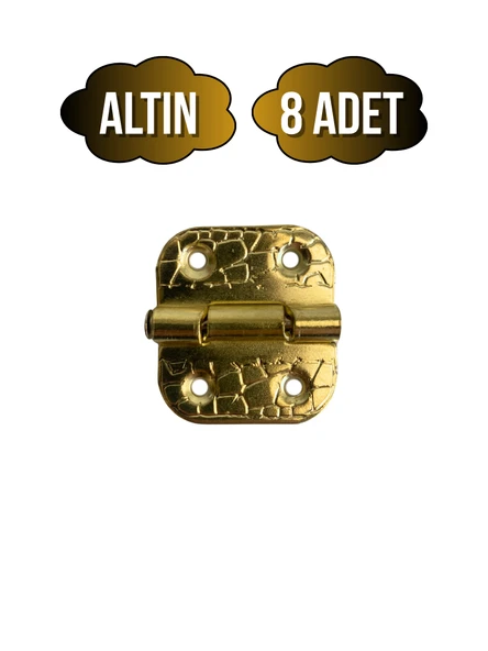 Tavla Menteşesi Stoplu Mobilya Kutu Menteşesi(ALTIN)(EN:3CM BOY:3CM) Altın ALTIN - 8 ADET ürün görseli