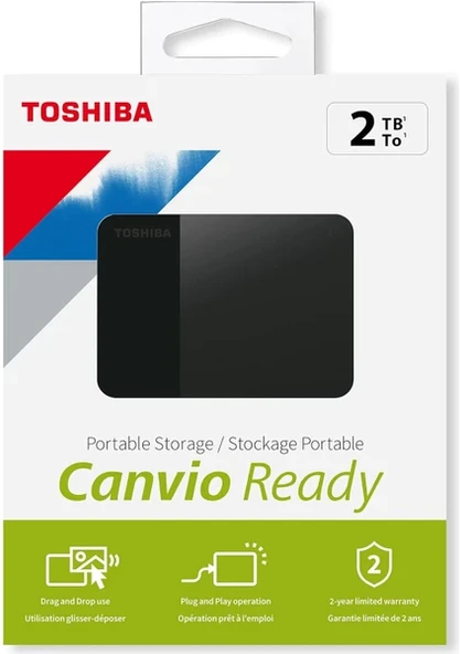 Toshiba 2TB Canvio Ready 2.5" Gen1 USB 3.2 Harici Harddisk (HDTP320EK3AA) - 2