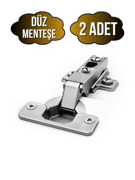 Düz Dolap Kapak Menteşesi Tas Menteşe(DÜZ MENTEŞE) DÜZ - 2 ADET - 1