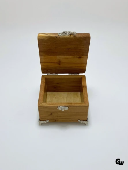 Doğal Ahşap Takı Kutusu Ahşap Saklama Kutusu(KİRAZ AĞACI)(BOY:12CM EN:12CM Yük:8CM) Ahşap Rengi BOY:12cm EN:12cm YÜK:8cm - 3
