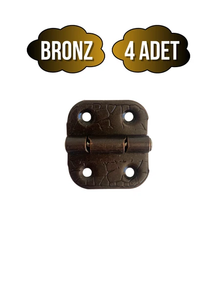 Tavla Menteşesi Stoplu Mobilya Kutu Menteşesi(BRONZ)(EN:3CM BOY:3CM) Bronz BRONZ - 4 ADET ürün görseli 1