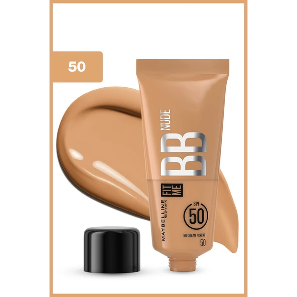 Maybelline New York Fit Me Nude Cilt Bakımı Etkili Nemlendirici SPF50 BB Krem - 50 - 2