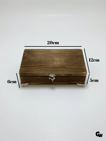 Doğal Ahşap Yakma Takı Kutusu Ahşap Saklama Kutusu(BEYAZ ÇAM)(BOY:20CM EN:12CM Yük:6CM) Ahşap Rengi BOY:20cm EN:12cm YÜK:6cm - 5