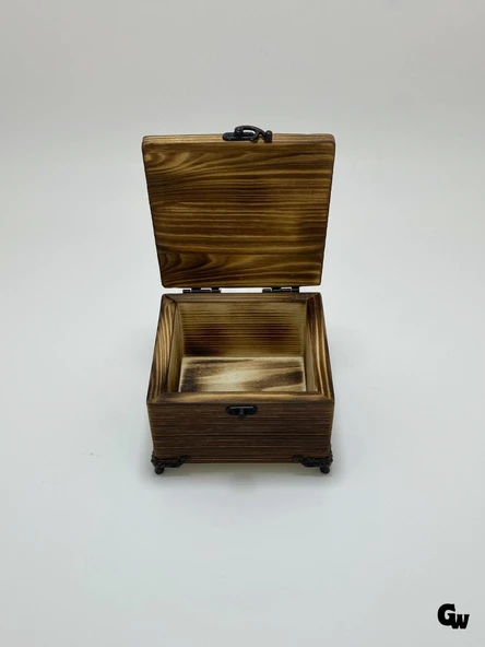 Doğal Ahşap Yakma Takı Kutusu Ahşap Saklama Kutusu(BEYAZ ÇAM)(BOY:12CM EN:12CM Yük:8CM) Ahşap Rengi BOY:12cm EN:12cm YÜK:8cm - 3