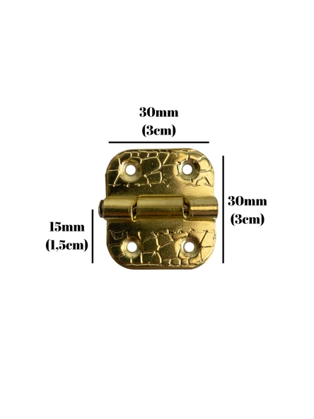 Tavla Menteşesi Stoplu Mobilya Kutu Menteşesi(ALTIN)(EN:3CM BOY:3CM) Altın ALTIN - 8 ADET - Resim 5