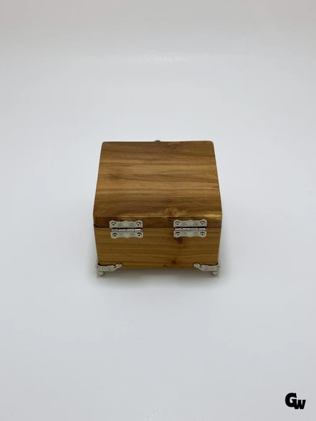 Doğal Ahşap Takı Kutusu Ahşap Saklama Kutusu(KİRAZ AĞACI)(BOY:12CM EN:12CM Yük:8CM) Ahşap Rengi BOY:12cm EN:12cm YÜK:8cm - 6