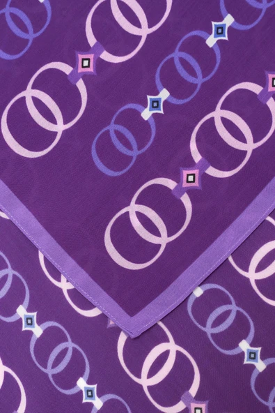 İmannoor Baklava Noor Floş Viskon Şal MOR - PURPLE 242 3014 080 - Resim 7