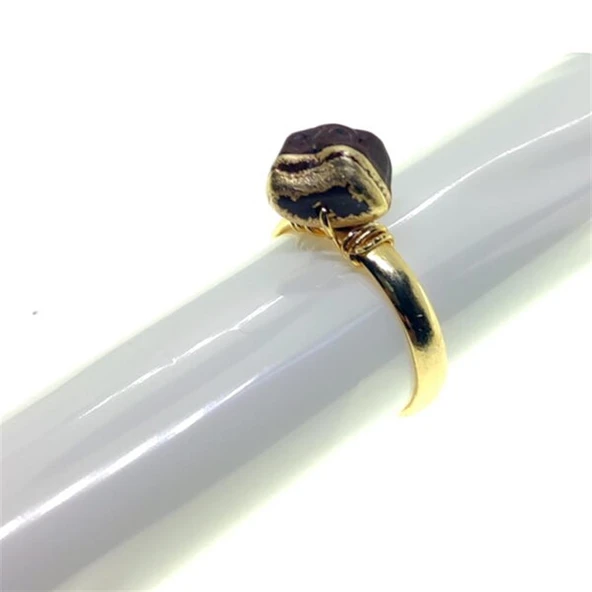 Altın Renk Doğal Taş Zirkon Yüzük Ayarlanabilir Karışıktır, Her Parmağa Uygun - Resim 3