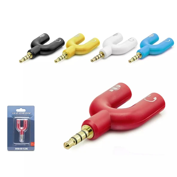 Hadron Hn4612K 3.5Mm To 2 3.5Mm F Çevirici Mikrofon & Kulaklık Çok Renkli ürün görseli