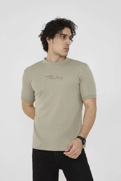 Unisex Bisiklet Yaka Slim fit T-Shirt- Açık Yeşil ürün görseli 1