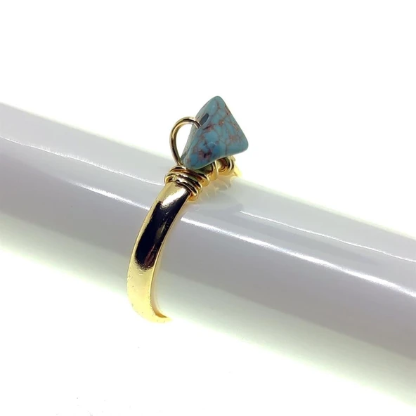 Altın Renk Doğal Taş Zirkon Yüzük Ayarlanabilir Karışıktır, Her Parmağa Uygun ürün görseli 1