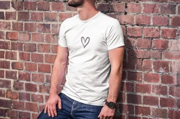 Unisex Bisiklet Yaka Baskılı Oversize T-Shirt - Beyaz ürün görseli