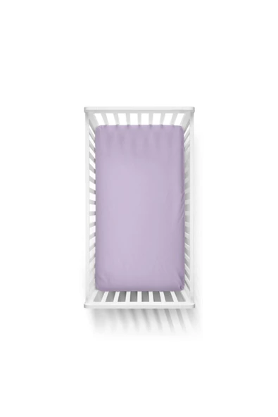 mer-tim ezberbozan ev tekstili 70x140 Penye Lastikli Bebek Çarşafı - Krem Pembe Lila 3'lü Set - 2