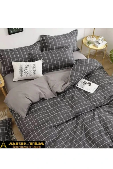 mer-tim ezberbozan ev tekstili Mer-Tim Small Size Antrasit-Gri Çift Taraflı 135x200 Nevresim Seti (Çarşaf Dahil Değildir) ürün görseli 1