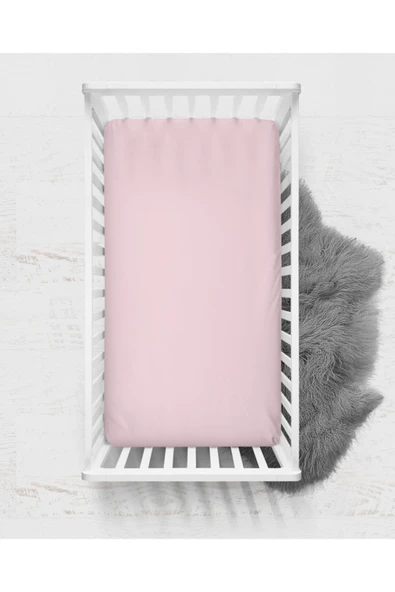 mer-tim ezberbozan ev tekstili 60x120 Penye Lastikli Bebek Çarşafı - Krem Pembe Lila 3'lü Set